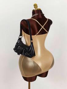 Amplova Y2K Amplova Plus Size Summer Fashionable Sexy Mesh Patchwork Spaghetti Strap Bodycon Mini Dress Metallic See-Through Fabric 2 In 1 Dress,Party Dresses For Women