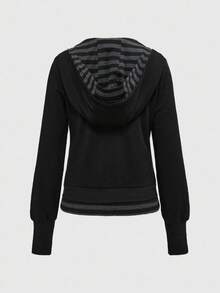 ROMWE Goth 加大码暗黑朋克骷髅铆钉二合一宽松黑灰复古连帽卫衣