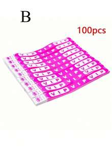 SHEIN 100 件 Vip 霓虹腕带适用于活动防水 VIP 纸质腕带 VIP 手镯腕带轻质活动手镯适用于派对俱乐部公园音乐会节日， - 彩色 - 查看 14