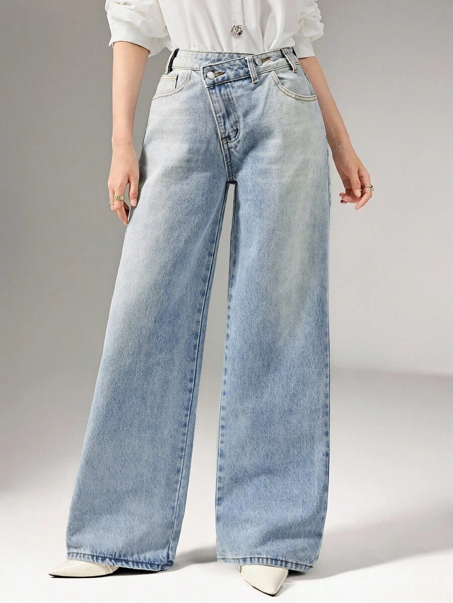 Heiryn 2025 Autumn/Winter Women's Clothing, Women's Autumn/Winter Outfits, Back To School, Halloween, Christmas, Business Casual, Retro Dignified Elegant Versatile Basics, Nashville Clothing, Women's Asymmetric Waist Pocket Casual Jeans