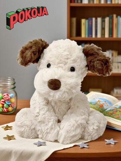 1 件超柔软卡其色毛绒小狗伴侣，可爱的悲伤眼睛杰克狗填充动物可爱毛绒玩具，适合青少年和成人，舒适的家居装饰，可爱的卧室装饰，缓解压力的拥抱伙伴