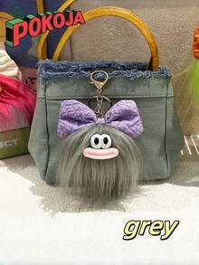 POKOJA LAND 1PC Mini Felt Bow Keychain Funny Cartoon Backpack Charm Ugly Cute Doll Keyring Gift Kawaii Aesthetic Party Favor School Office Accessory Unique Handmade Creative - Multicolor - View 9