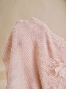 Anewsta Suéter elegante y de alta gama para mujer con manga larga, diseño de flores 3D huecas hecho a mano, suave y juvenil, para otoño/invierno