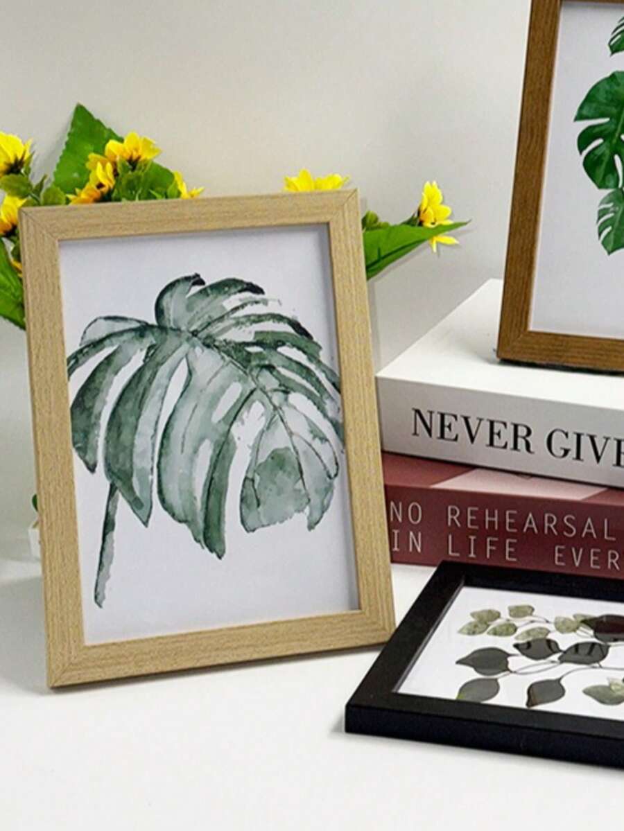 3件套MDF木纹相框,适用于照片墙,尺寸分别为10x15、15x20、20x25英寸(A4尺寸),木色相框带支架,照片装饰及纪念礼品 - 彩色 - 查看 1