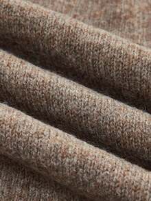 SHEIN PariChic Casual Style Solid Color Crew Neck Long Sleeve Knitted Sweater Fall Winter - Brown - View 4