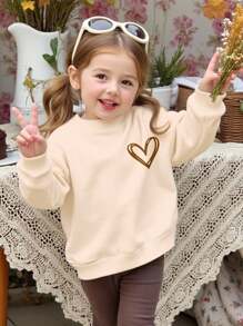SHEIN 3pcs/Set Baby Girl Thickened Long Sleeve Hoodie Set, Suitable For Autumn And Winter
