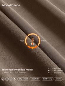 GLOWMODE Modal Fleece Warm Oversized Hooded Sweatshirt With Kangaroo Pocket Daily Casual Fall Winter - Cocoa - View 5