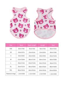PETSIN Set de 2 piezas Chaleco sin mangas con estampado de oso de dibujos animados transpirable y refrescante para mascotas, gatos y perros - Multicolor - Ver 3