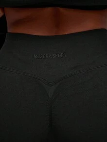 Musera Sport Leginsy z wysokim stanem, modelujące pośladki, rozszerzane, do padla, tenisa, pickleballa, siłowni, fitnessu, jogi i pilatesu, na co dzień - Czarne - Zobacz 5
