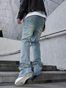 Manfinity LEGND Men's Ripped Jeans, Fashionable & Suitable For Summer - Light Wash - View 8