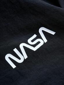 PAVTROS 男士休闲拼色拉链立领夹克，饰有字母图案，运动风格，适合日常穿着、通勤、运动、学校、聚会和音乐节。可作为礼物赠送给朋友或男朋友，男士拉链夹克，男士运动夹克，垃圾摇滚 - 黑色 - 查看 5