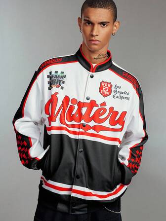 Prep Giacca con stampa a contrasto di colore, manica lunga, per uomo, autunno inverno