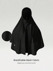 GLOWMODE Drift And Drape Stretchy Sweat-Wicking Breathable Mesh Performance Hijab Headscarf Running Training Gym Daily Casual - Black - View 3