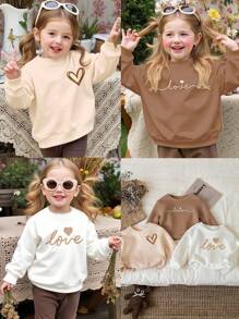 SHEIN 3pcs/Set Baby Girl Thickened Long Sleeve Hoodie Set, Suitable For Autumn And Winter