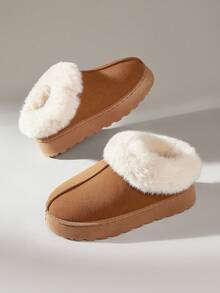 Solecia 女士冬季保暖厚底舒适雪地靴 - 棕色 - 查看 6