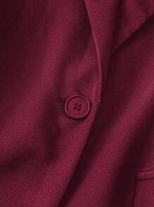 Franclia Blazer casual de unicolor ajustado para mujer, adecuado para ir al trabajo - Burdeos - Ver 4