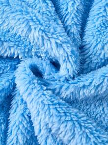 SHEIN X Care Bears 女士休闲可爱卡通熊刺绣落肩宽松泰迪羊毛套头衫，秋冬