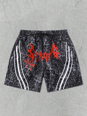 Goth Pantaloncini da uomo stampati in tessuto, adatti per l'uso quotidiano in primavera/estate