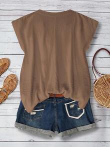 Linhara Áo kiểu cỡ lớn - Cà phê nâu - Xem 2