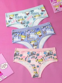 Nick 90s | SHEIN 加大尺寸卡通人物图案可爱内裤 - 彩色 - 查看 1