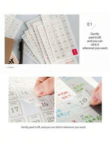 365 张日历系列贴纸装饰剪贴簿纸