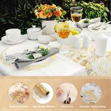 1 Pack Sequin Glitter Aluminum Foil Metallic Mesh Gold Tablecloth Roll Suitable For Table Decoration For Wedding, Christmas, Birthday Party