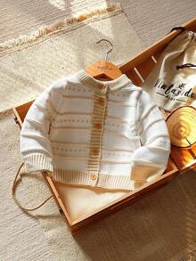 Vintaside Kids Chaqueta de punto de bebé niño con bloques de color y rayas, para otoño/invierno