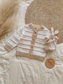 Vintaside Kids Chaqueta de punto de bebé niño con bloques de color y rayas, para otoño/invierno