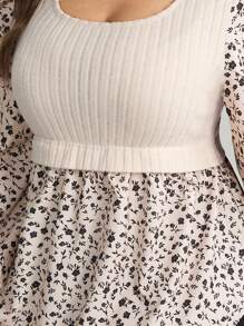 Comfylo Plus Size Women's U-Neck Regular Shoulder Long Sleeve Floral Casual Blouse Fall Winter Going Out Tops Women Fall Tops Women Winter Tops Women Business Casual Women Fall Floral Tops For Women Plus Size Tops For Women Full Sleeve Tops Peplum Tops