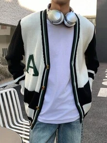 Claim Dot 男士休闲拼色拼布开衫，春秋 - 彩色 - 查看 6