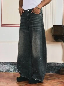 SWAVVY Grey Loose Distressed Casual Versatile Denim Pants For Men - Grey - View 6