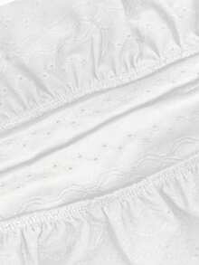 Sweetra 大码优雅纯色蕾丝花边喇叭裙，夏季