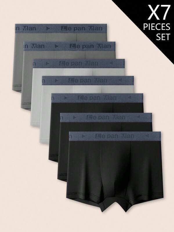 Manfinity Underwear&Sleepwear Basics 7 szt. wygodnych, miękkich, oddychających majtek męskich z paskiem w talii