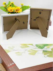 3件套MDF木纹相框，适用于照片墙，尺寸分别为10x15、15x20、20x25英寸（A4尺寸），木色相框带支架，照片装饰及纪念礼品 - 彩色 - 查看 2