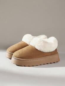 Solecia Women's Winter Thick Sole Warm Comfortable Snow Boots For Christmas - Khaki - View 2