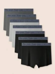 Manfinity Underwear&Sleepwear Basics 7件装男士舒适柔软透气字母腰带内裤 - 彩色 - 查看 2