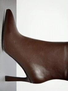 SHUZIA 女士迷人性感尖头中筒高跟靴 - 棕色 - 查看 6