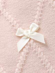 SHEIN Vintaside Kids 女婴休闲时尚可爱粉色针织长袖开衫和针织阔腿长裤两件套。柔软舒适,适合日常穿着和旅行。 - 淺粉色 - 查看 8