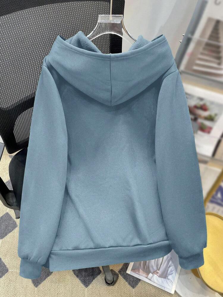 SHEIN Teen Boys' Casual Loose Comfortable Versatile Solid Color All-Match Sweatshirt,In Fall/Winter, Plain Sweatshirt, Light Blue Sweatshirt Design Kid Boys,Winter Set,Winter Clothing,Fall Outfits,Fall Clothing,All Clothes For Kids, - Baby Blue - View 2