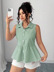 Elenzga Blusa elegante francesa con lazo retro de moda casual para tallas grandes de verano