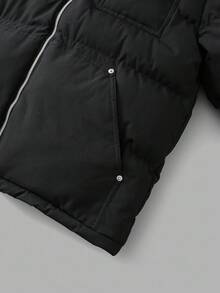 PAVTROS Veste à col montant à imprimé floral pour hommes, veste de sport décontractée ample de style rétro américain pour l'automne/l'hiver, veste matelassée , veste matelassée courte, veste matelassée noire, veste matelassée Y2k