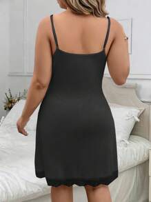 SHEIN Clasi 大码女式休闲舒适吊带裙 - 黑色 - 查看 2