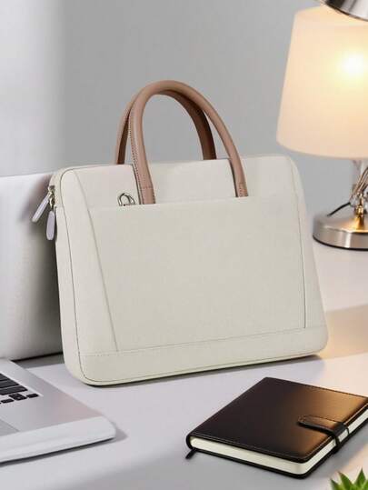 1pc Shoulder Portable Laptop Bag Conference Waterproof Portable Briefcase Back To School