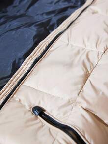 Aveloria Modichic 全新女式短款泡泡袖修身休闲经典夹棉大衣 - 卡其色 - 查看 7