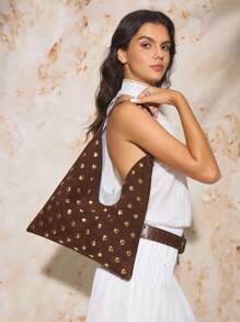 SHECARRY Túi đeo vai nữ, Túi Hobo, Thời trang, Thanh lịch, Đơn giản, Cá nhân hóa, Đa năng, Cổ điển, Đinh tán, Đi làm, Văn phòng, Hẹn hò, Hàng ngày, Mua sắm, Trà chiều - Cà phê - Xem 7