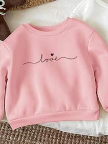 SHEIN 3pcs/Set Young Girl Heart Pattern Casual Thick Thermal Lined Long Sleeve Hoodies, White, Pink, Dusty Pink Chic Outfits For Autumn/Winter Fall
