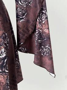 Sweetra Vestido casual de estilo universitario retro para mujer de talla grande, 2025 Nuevo, con cuello en V, abertura y lazo en el pecho, mangas acampanadas, silueta bohemia A-line estilo Y2K, vestido de moda vintage elegante para uso diario, escuela, citas, té de la tarde, vacaciones