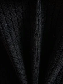 EURMUSE Minimalist Ribbed Knit Lounge Set – Black, Cozy, Two Pieces, Soft Touch - Black - View 7