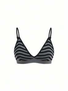 Ocili Leisure Seamless Basic Striped Comfortable Women Bras Summer Holiday Elegant Casual - Dark Grey - View 8