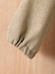 SHEIN 2pcs/Set Fall Outfits For Boy  Casual Style Suit, Button Up Shirt Kids Long Sleeves Top&Long Flare Pants Winter - Khaki - View 7